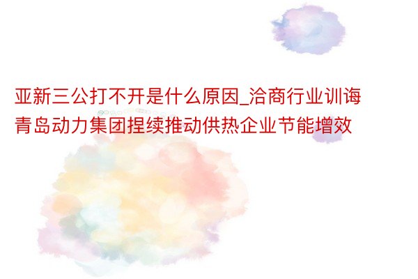亚新三公打不开是什么原因_洽商行业训诲 青岛动力集团捏续推动供热企业节能增效